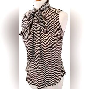 EUC Ralph Lauren Striped Top Brown/Cream